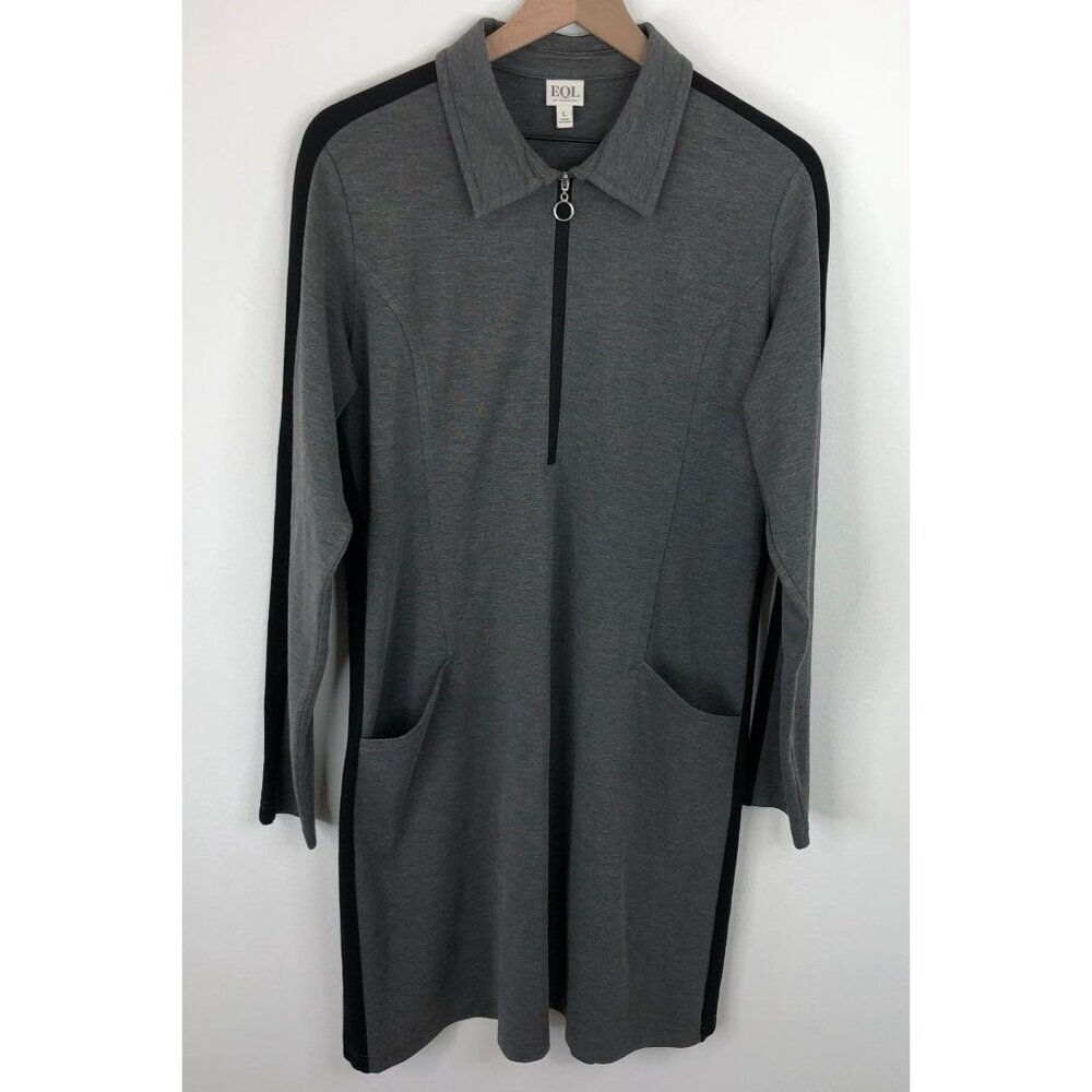 EQL By Kerrits Ascent Ponte Tunic Dress in Charcoal Women Large Athletic Sporty